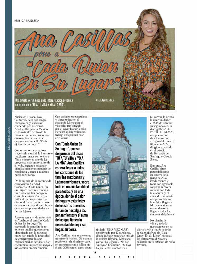 Ana Casillas en La Gorda Magazine