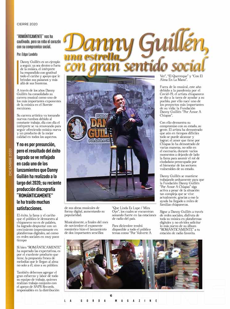 Danny Guillén, La Gorda Magazine Diciembre 2020