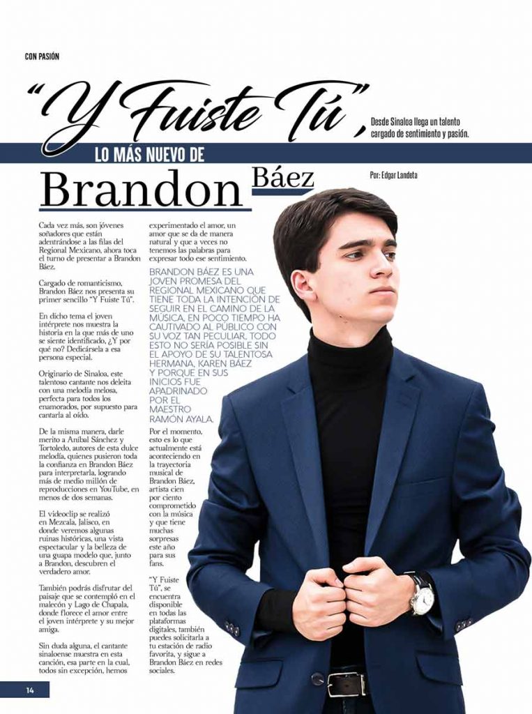 Brandon Baez, reportaje La Gorda Magazine Marzo 2021