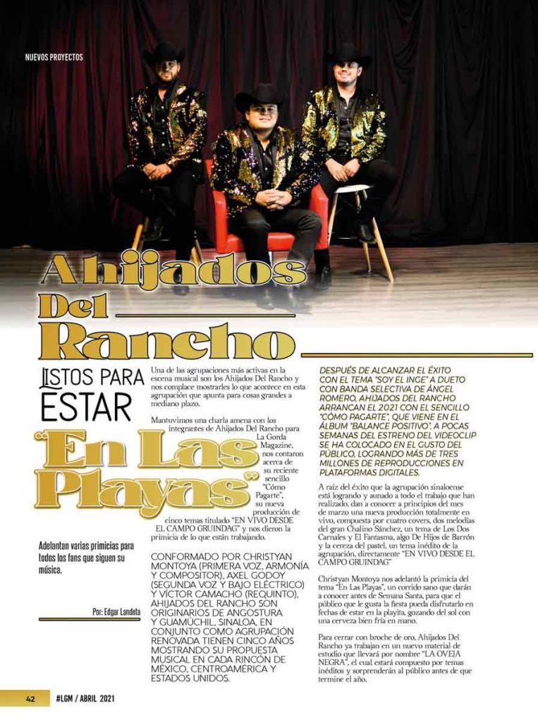 Los Ahijados Del Rancho, La Gorda Magazine Abril 2021
